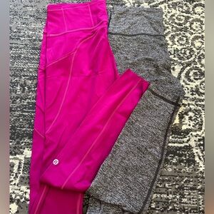 Two pairs Lululemon full length leggings💕size 10 POCKETS